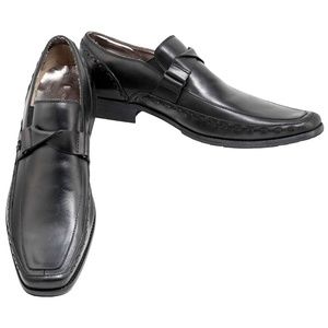 MARK NASON LOUNGE MENS CALVERAS LEATHER LOAFERS SLIP-ONS BLACK EU 45.5 US 11.5